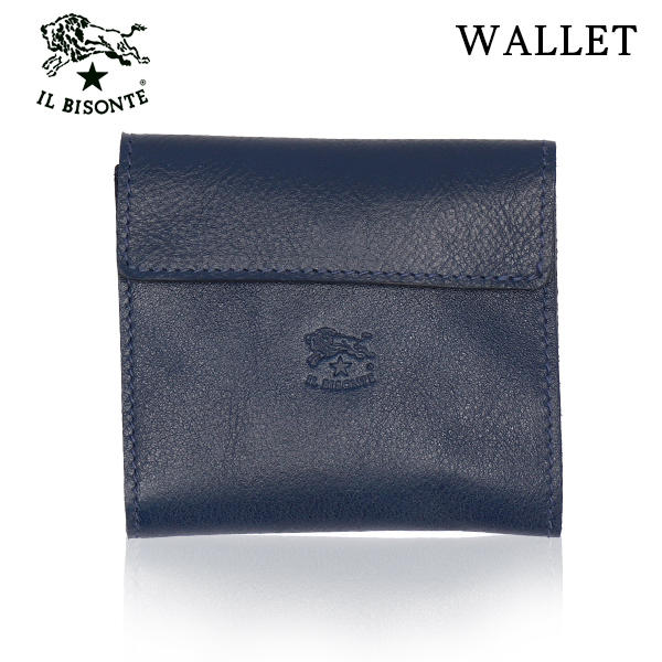 IL BISONTE イルビゾンテ MEDIUM WALLET 財布 BLUE ブルー BL137 SMW022 二つ折り財布 PV0005