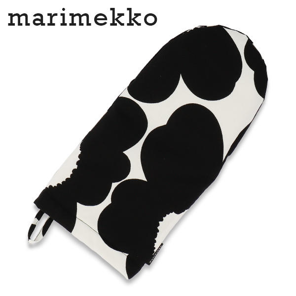 Marimekko マリメッコ Unikko ウニッコ 鍋つかみ ミトン ホワイト×ブラック