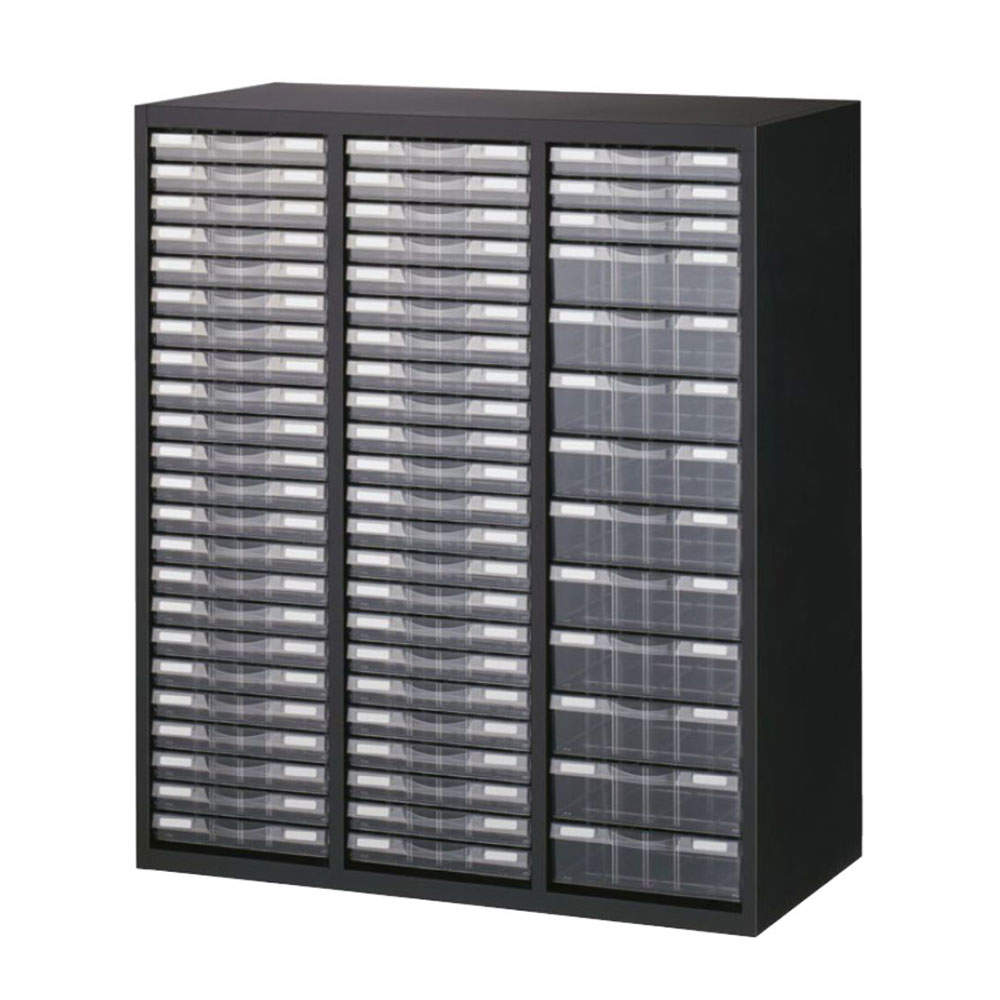 生興 クウォール レターケース プラスチックキャビネット A4/B4 浅型49/深型10 下置用 W900×D450×H1050mm ブラック RK45-N10C59