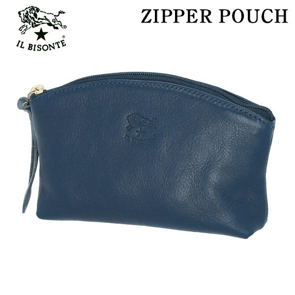 IL BISONTE イルビゾンテ POUCH ファスナーポーチ BLUE ブルー BL142 SCA014 ポーチ PV0005