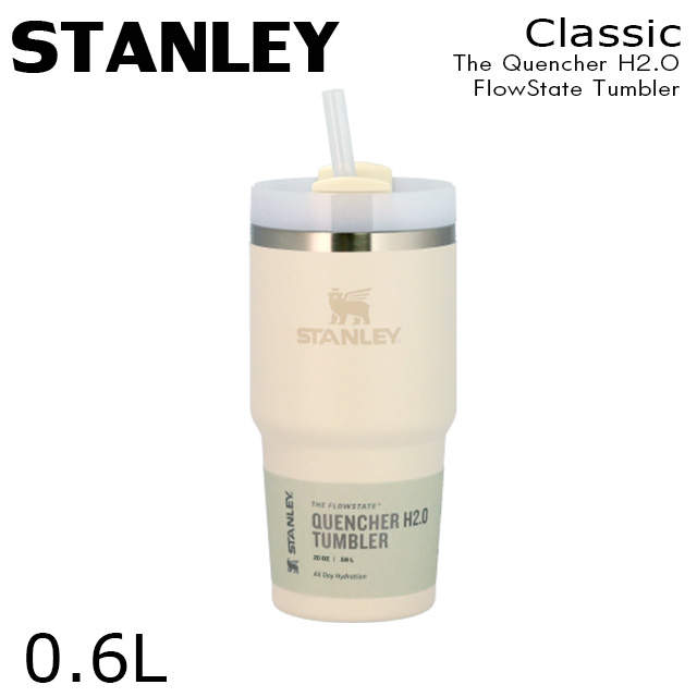 STANLEY スタンレー The Quencher H2.O FlowState Tumbler 真空 スリムクエンチャー クリーム 0.6L 20oz