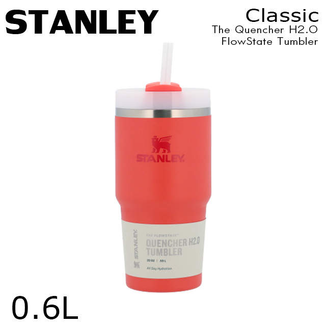 STANLEY スタンレー The Quencher H2.O FlowState Tumbler 真空 スリムクエンチャー ホットコーラル 0.6L 20oz