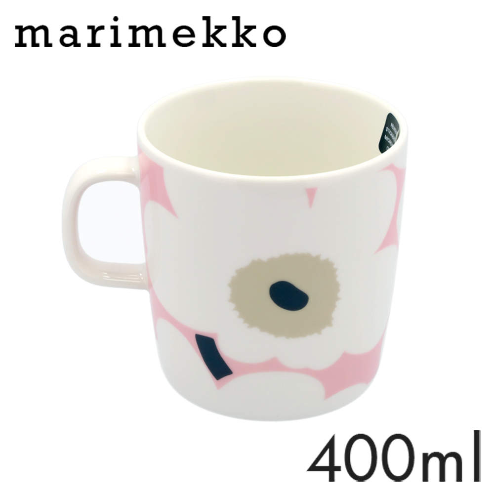 Marimekko マリメッコ Unikko ウニッコ マグ マグカップ 400ml オフホワイト×ピンク×サンド×チャコール