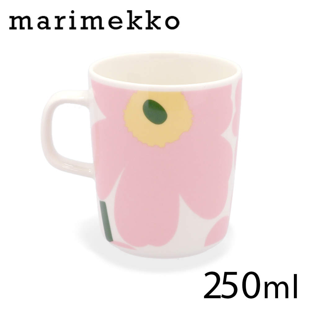 Marimekko マリメッコ Unikko ウニッコ マグ マグカップ 250ml ピンク×ライトイエロー