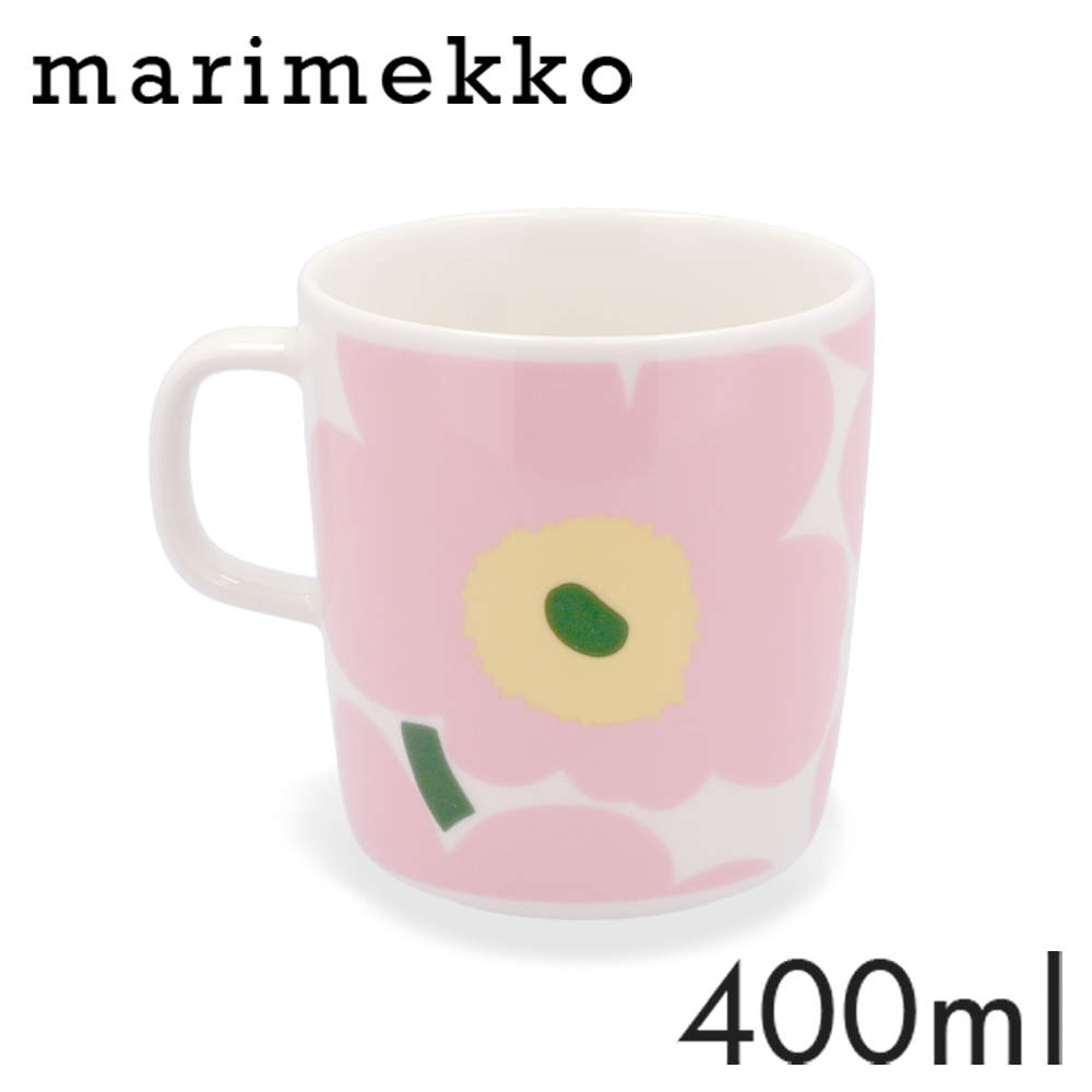 Marimekko マリメッコ Unikko ウニッコ マグ マグカップ 400ml ピンク×ライトイエロー