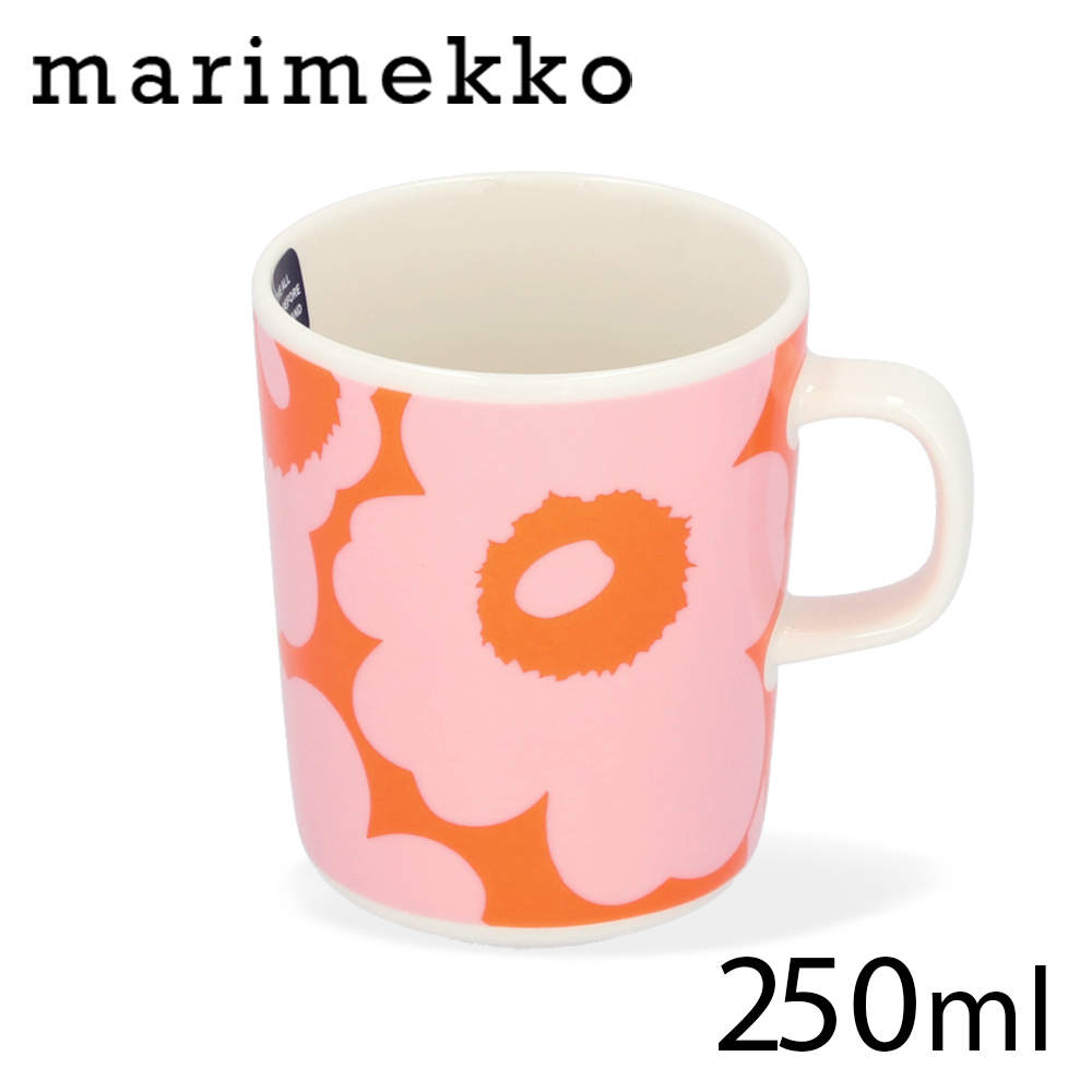 Marimekko マリメッコ Unikko ウニッコ マグ マグカップ 250ml ピンク×オレンジ