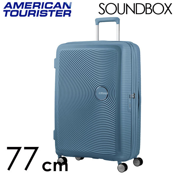 Samsonite スーツケース American Tourister Soundbox アメリカンツーリスター サウンドボックス 77cm EXP ストーンブルー 88474-E612【他商品と同時購入不可】