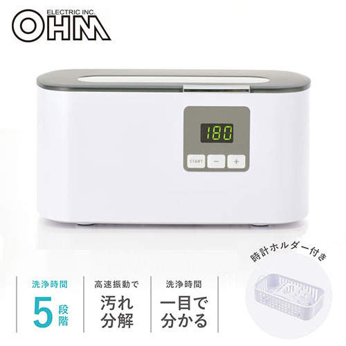 オーム電機 超音波洗浄器 ホワイト SEN-U210R