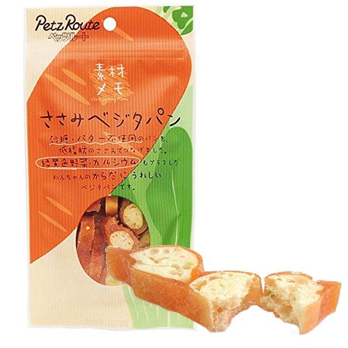 ペッツルート 犬用おやつ 素材メモ ささみベジタパン 40g