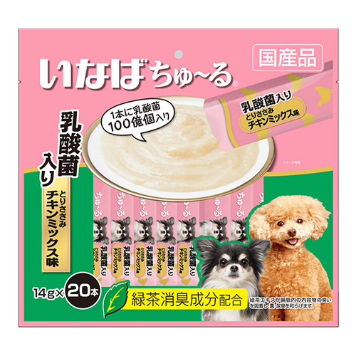 いなば 犬用ちゅ～る 乳酸菌入り とりささみ チキンミックス味 14g×20本 DS-123