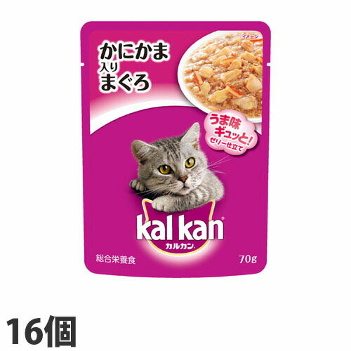 カルカン パウチ かにかま入り まぐろ 70g×16個 総合栄養食 KWP6
