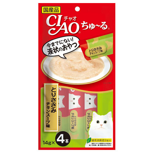いなば CIAO ちゅ～る とりささみ チキンスープ味 14g×4本 SC-107