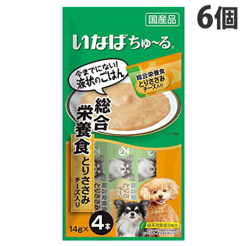 いなば 犬用ちゅ～る 総合栄養食とりささみチーズ入り (14g×4本)×6個 D-107