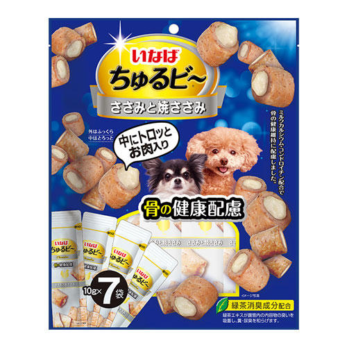 いなば ちゅるビ～ ささみと焼ささみ 骨の健康配慮 10g×7袋入 QDS-184