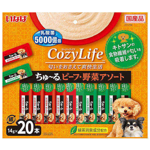 いなば CozyLife ちゅ～る ビーフ・野菜アソート 14g×20本入 DS-382