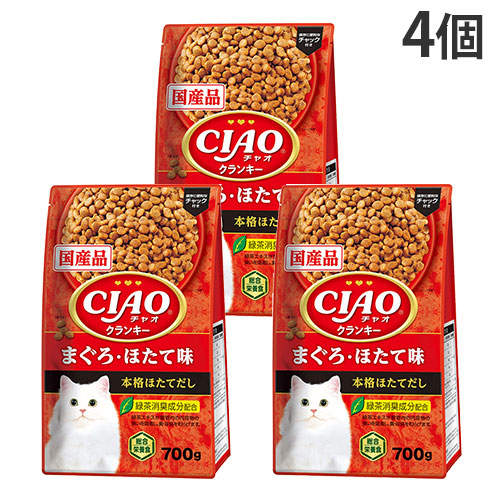 いなば CIAO クランキー まぐろ・ほたて味 本格ほたてだし 700g×4個 P-451