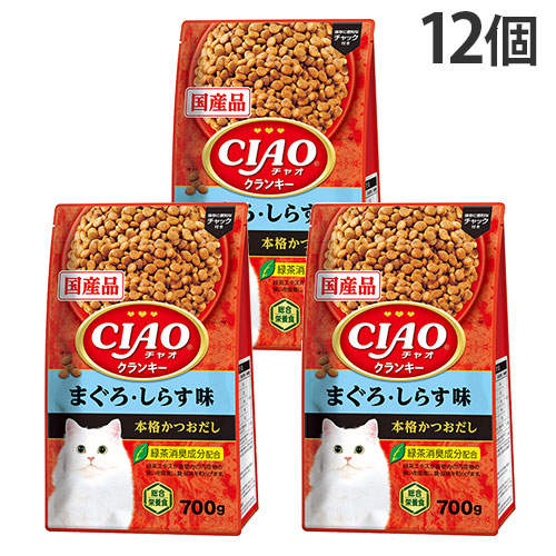 いなば CIAO クランキー まぐろ・しらす味 本格かつおだし 700g×12個 P-454