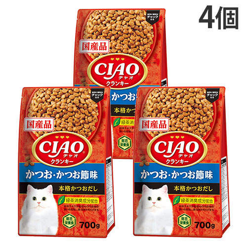 いなば CIAO クランキー かつお・かつお節味 本格かつおだし 700g×4個 P-455