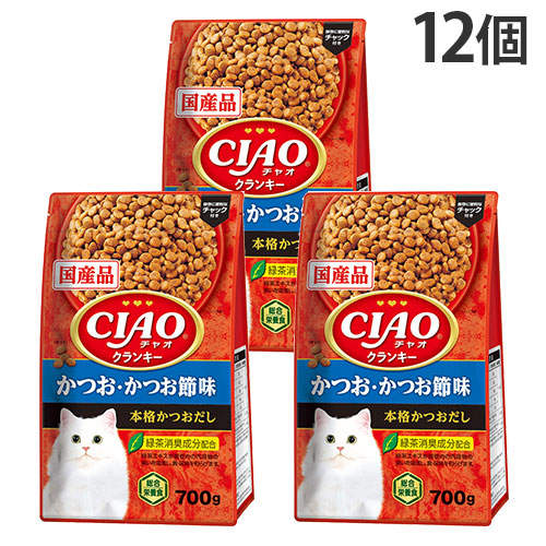 いなば CIAO クランキー かつお・かつお節味 本格かつおだし 700g×12個 P-455