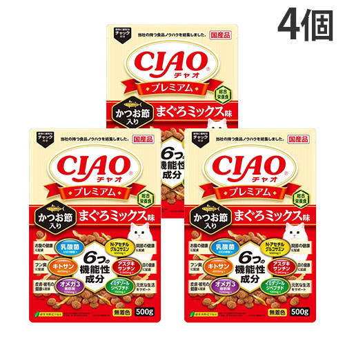 いなば CIAO プレミアム かつお節入り まぐろミックス味 500g×4個