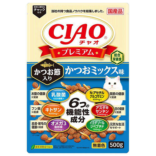 いなば CIAO プレミアム かつお節入り かつおミックス味 500g