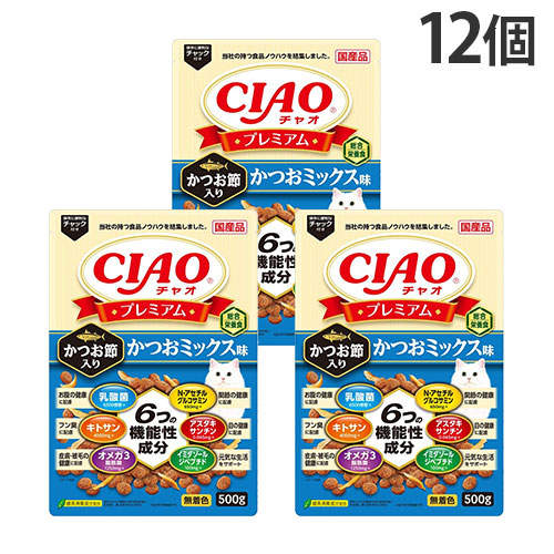 いなば CIAO プレミアム かつお節入り かつおミックス味 500g×12個