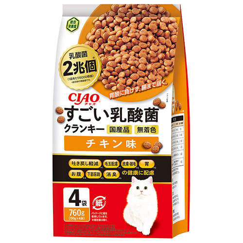 いなば CIAO すごい乳酸菌 クランキー チキン味 190g×4袋入 P-303