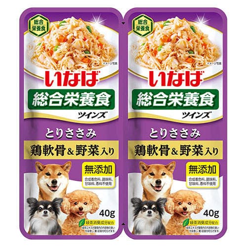 いなば ツインズ とりささみ 鶏軟骨＆野菜入り 80g(40g×2) TW-07
