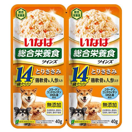 いなば ツインズ 14歳からのとりささみ 鶏軟骨＆人参入り 80g(40g×2) TW-06