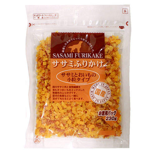九州ペットフード ササミふりかけ ササミとおいも 小粒 お徳用パック 230g