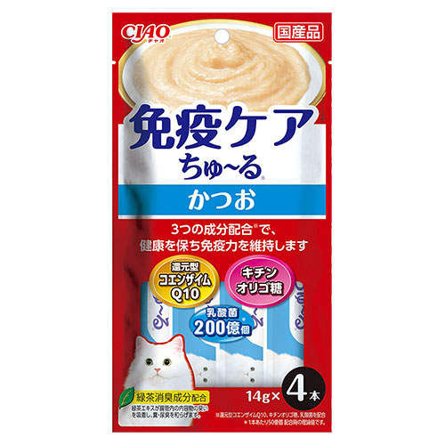 『ポイント15倍』いなば CIAO 免疫ケア ちゅ~る かつお 14g 4本入 SC-417