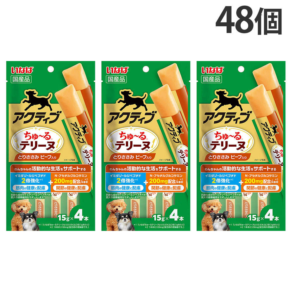 いなば アクティブ ちゅ～る テリーヌ ささみ・ビーフ 4本入 48個