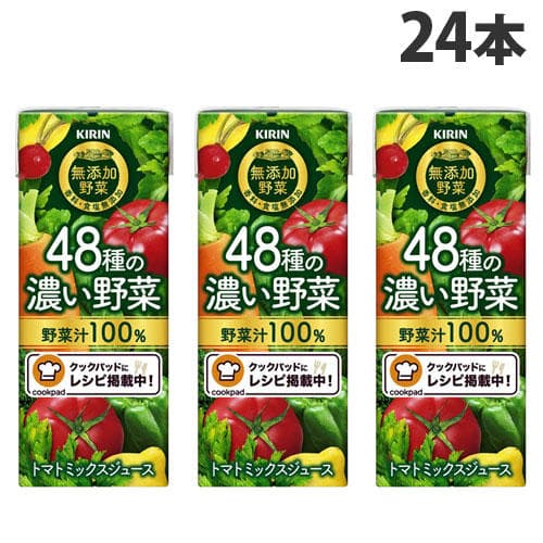 キリン 無添加野菜 48種の濃い野菜100％ 200ml×24本