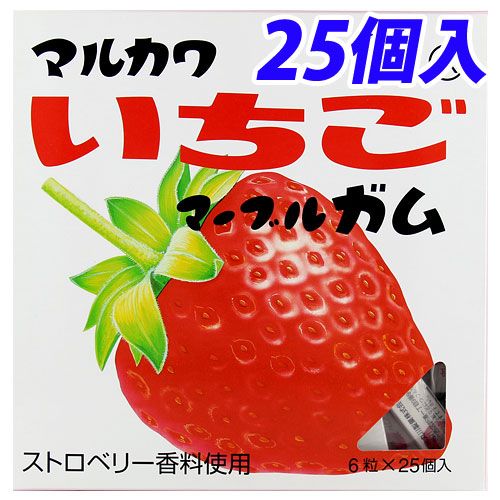 マルカワ ビッグサイズ いちごガム 6粒 25個: 食品・飲料・産地直送