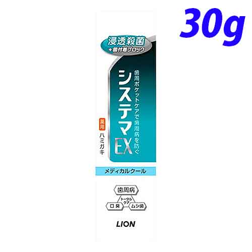 ライオン 歯磨き粉 デンターシステマ システマEX ハミガキ メディカルクール 30g【医薬部外品】