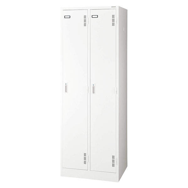 ライオン事務器 スチールロッカー 2人用 Sタイプ W608×D515×H1790mm ホワイト S-72-W
