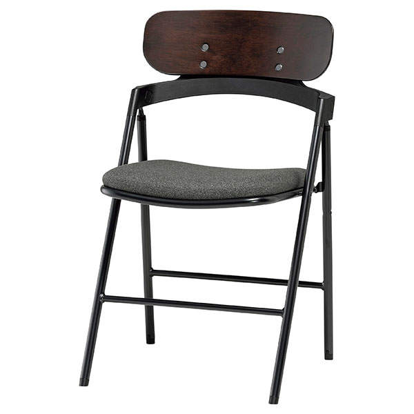 サンケイ 折りたたみ椅子 厚張り 布張り 背合板色ブラウン グレー CF77-MYD-PST-MGR