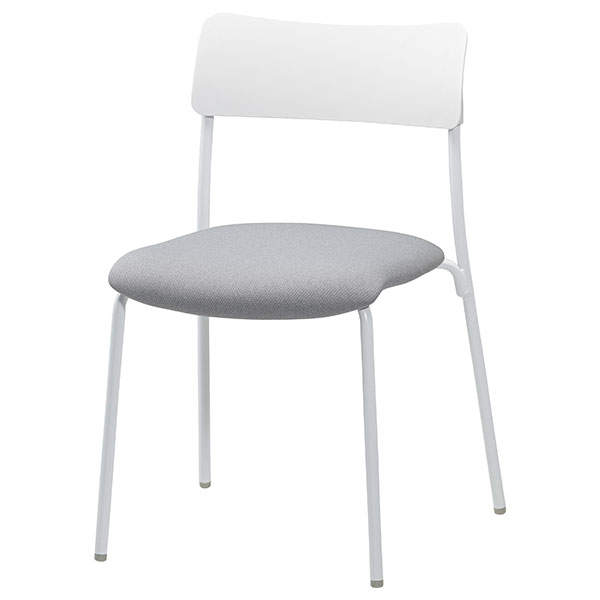 サンケイ スタッキングチェア ミーティングチェア 4本脚 布張り ワントーン ホワイトグレー CM102-MY-PST-PGR