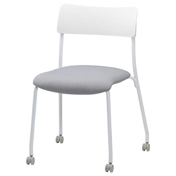 サンケイ スタッキングチェア ミーティングチェア キャスター付き 布張り ワントーン ホワイトグレー CM102-MYC-PST-PGR