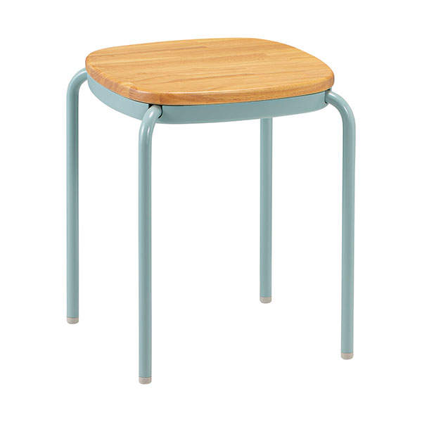 サンケイ スツール 4本脚 木座 スタッキング可 セージ M-103